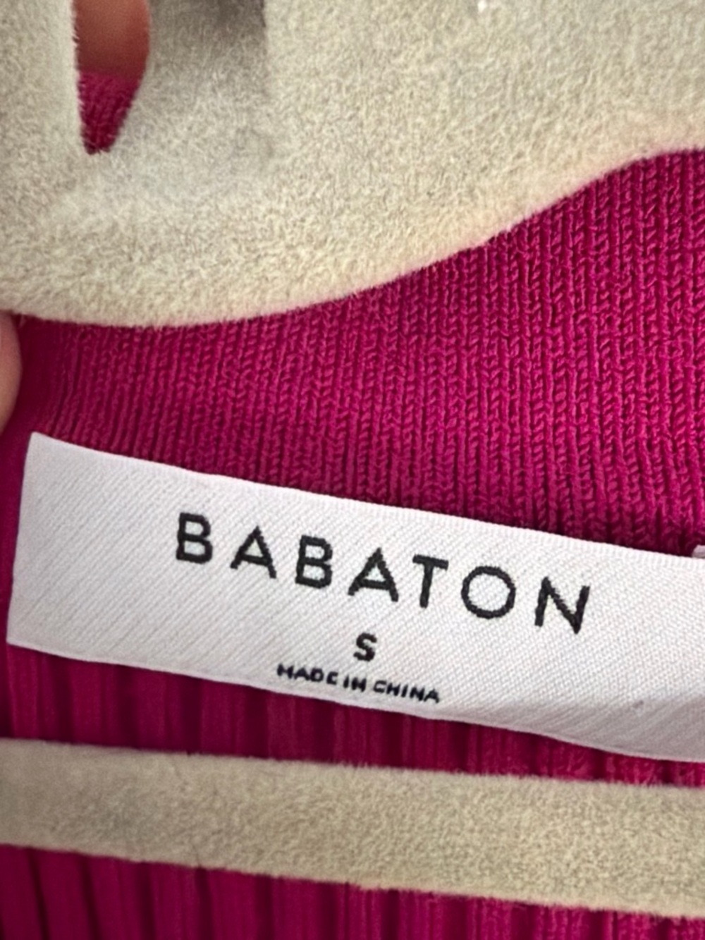 Babaton Fuchsia Ribbed Collared Top - Picture 5 of 5